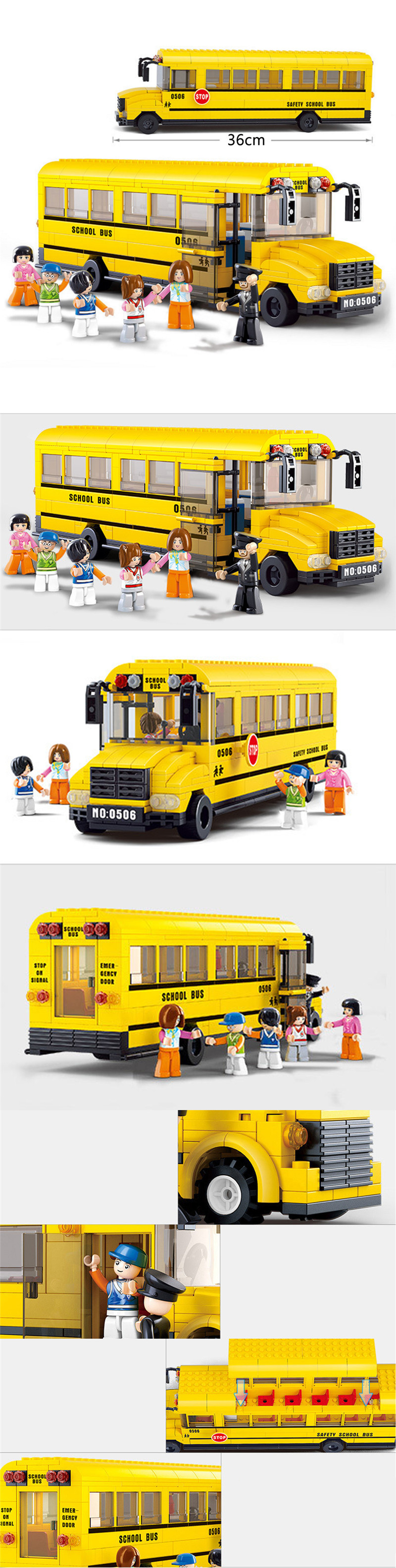 Sluban Big School Bus Educational Building Blocks Brick Toy