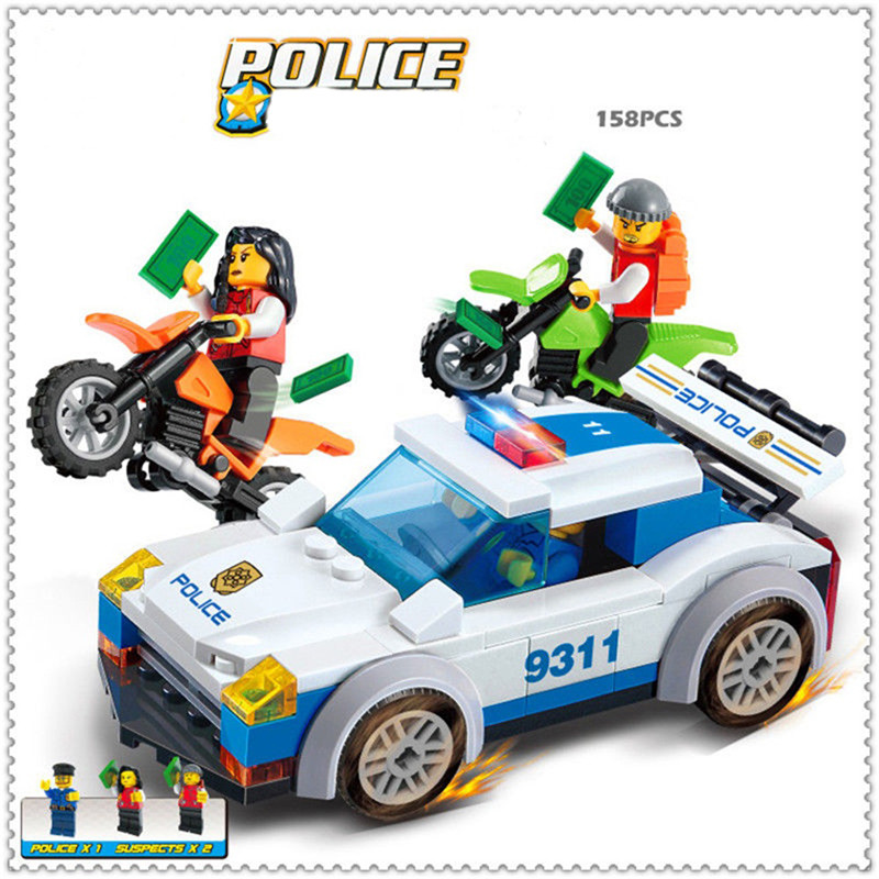 Kids Educational Toy Building Bricks Police Blocks Assembled Gift