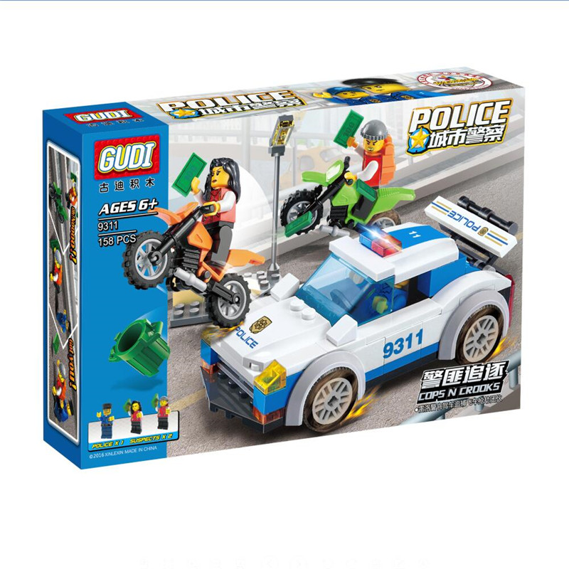 Kids Educational Toy Building Bricks Police Blocks Assembled Gift