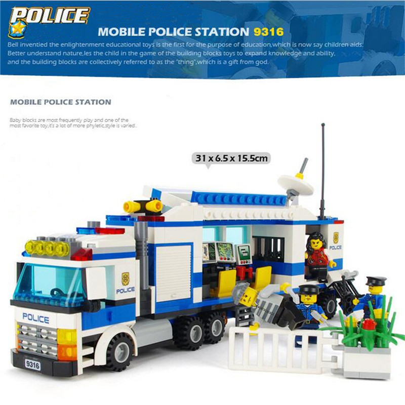 Kids Educational Toy Building Bricks Police Blocks Assembled Gift