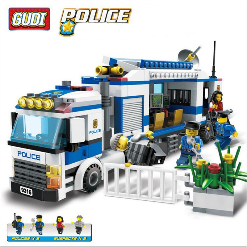 Kids Educational Toy Building Bricks Police Blocks Assembled Gift