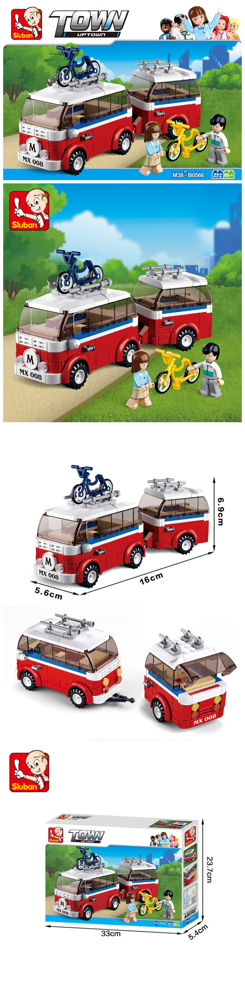 Sluban Building Blocks Educational Kids Toy Camper