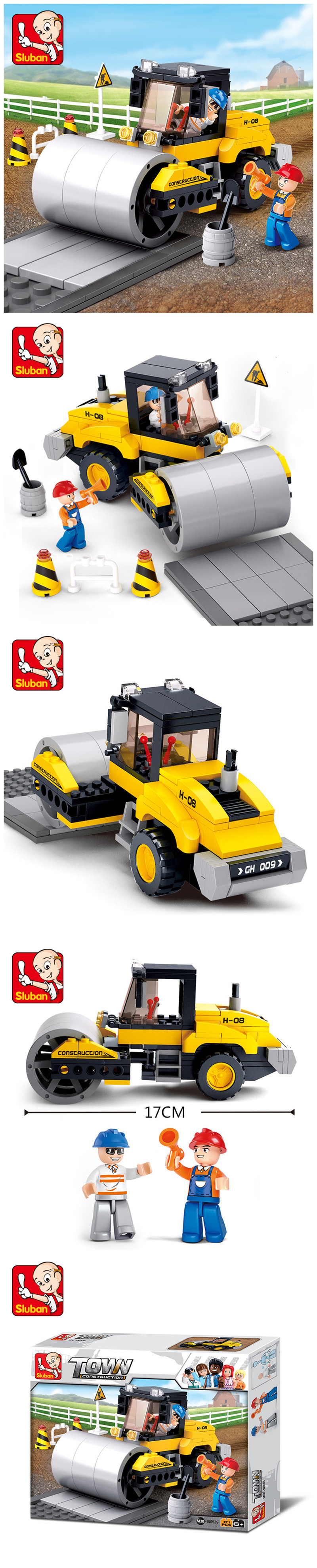 Sluban Building Blocks Educational Kids Toy Street Roller