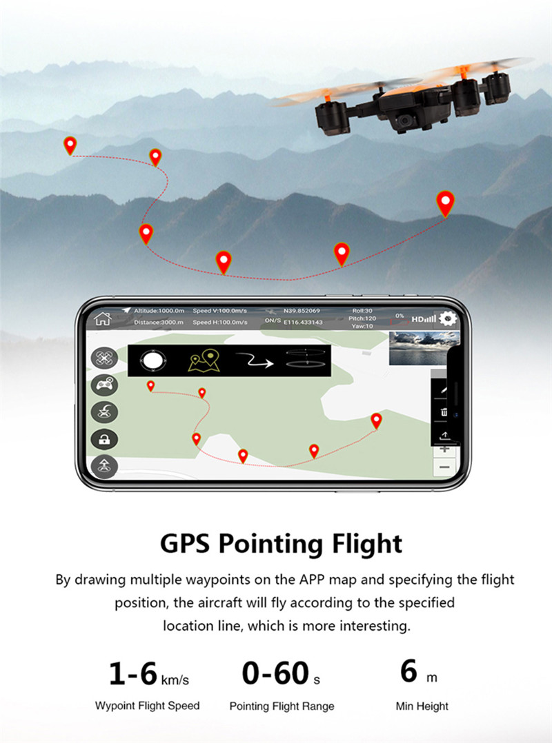 LE IDEA 720P Foldable GPS Altitude Hold RC Drone
