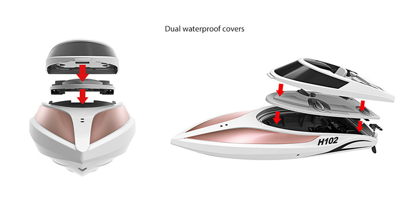 TKKJ H102 Brushed RC Racing Boat RTR 2.4GHz TKKJ H102 Brushed RC Racing Boat RTR 2.4GHz