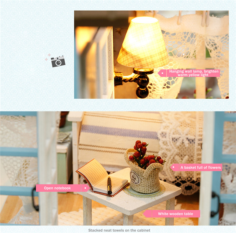 Doll Miniature Wooden House Studio Kit DIY Handcraft Toy