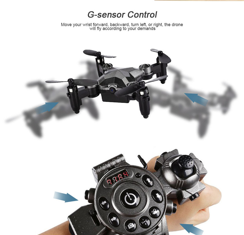 Watch Control Mini Foldable WiFi FPV RC Drone