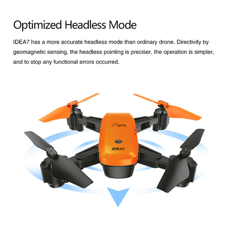 LE IDEA 720P Foldable GPS Altitude Hold RC Drone