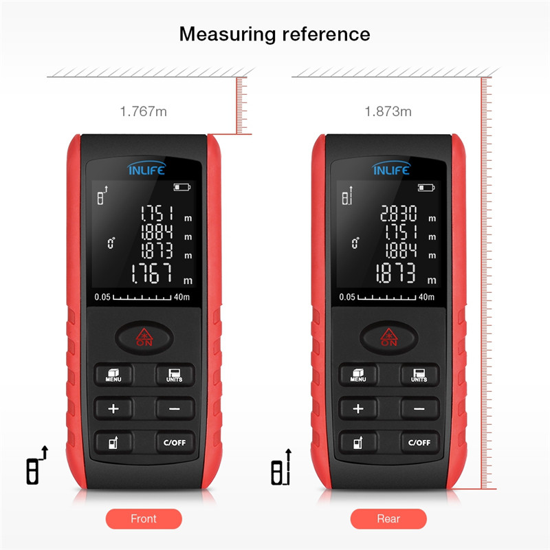 Inlife E40 40M Handheld Digital Laser Distance Meter