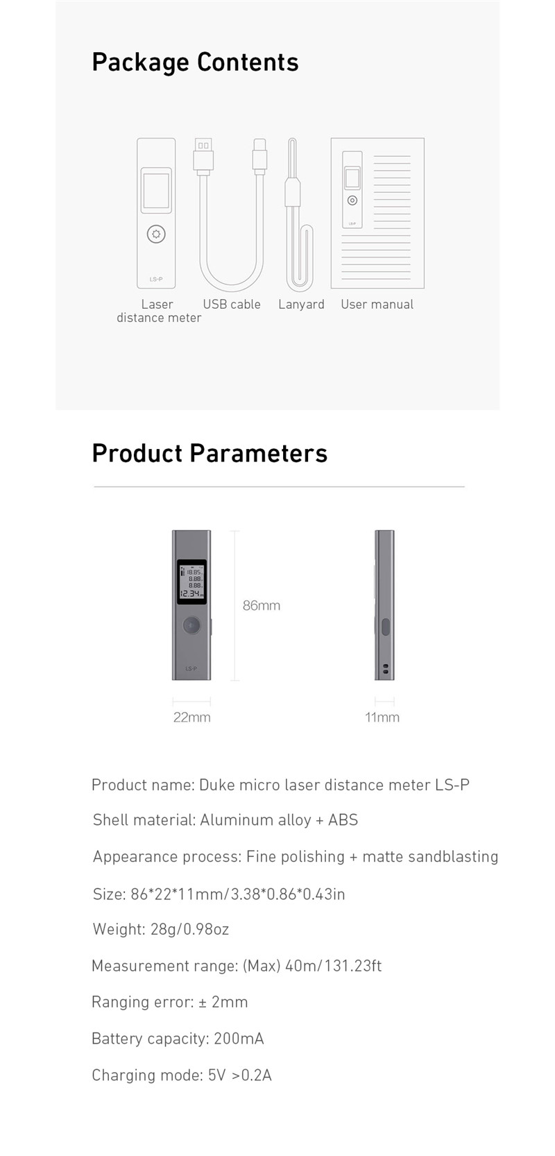 LS - P Laser Range Finder