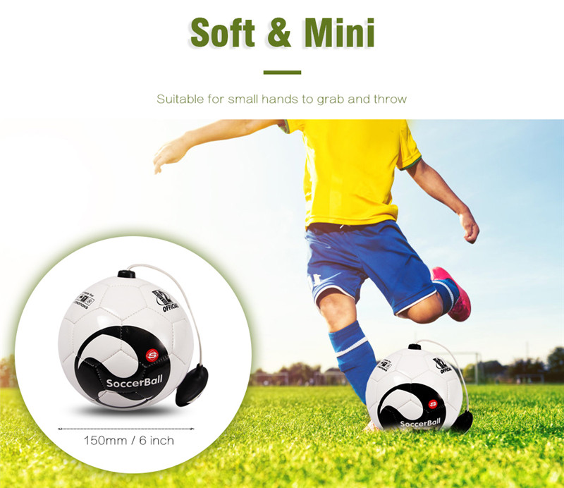 SUPER-K 6-inch PVC Soccer Ball with Training Rope for Toddlers Kids SUPER-K 6-inch PVC Soccer Ball with Training Rope for Toddlers Kids