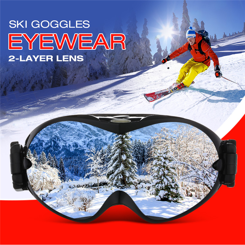 Ski Goggles Eyewear 2-layer Lens Safety Glasses