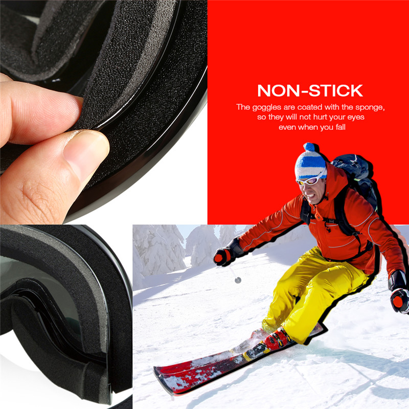 Ski Goggles Eyewear 2-layer Lens Safety Glasses