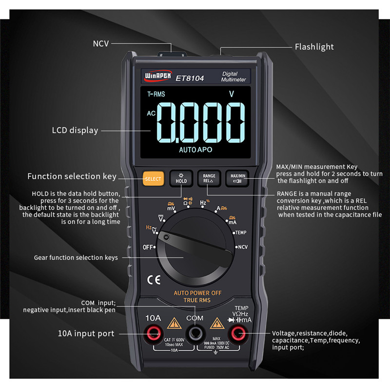 WinAPEX ET8104 Digital Multimeter