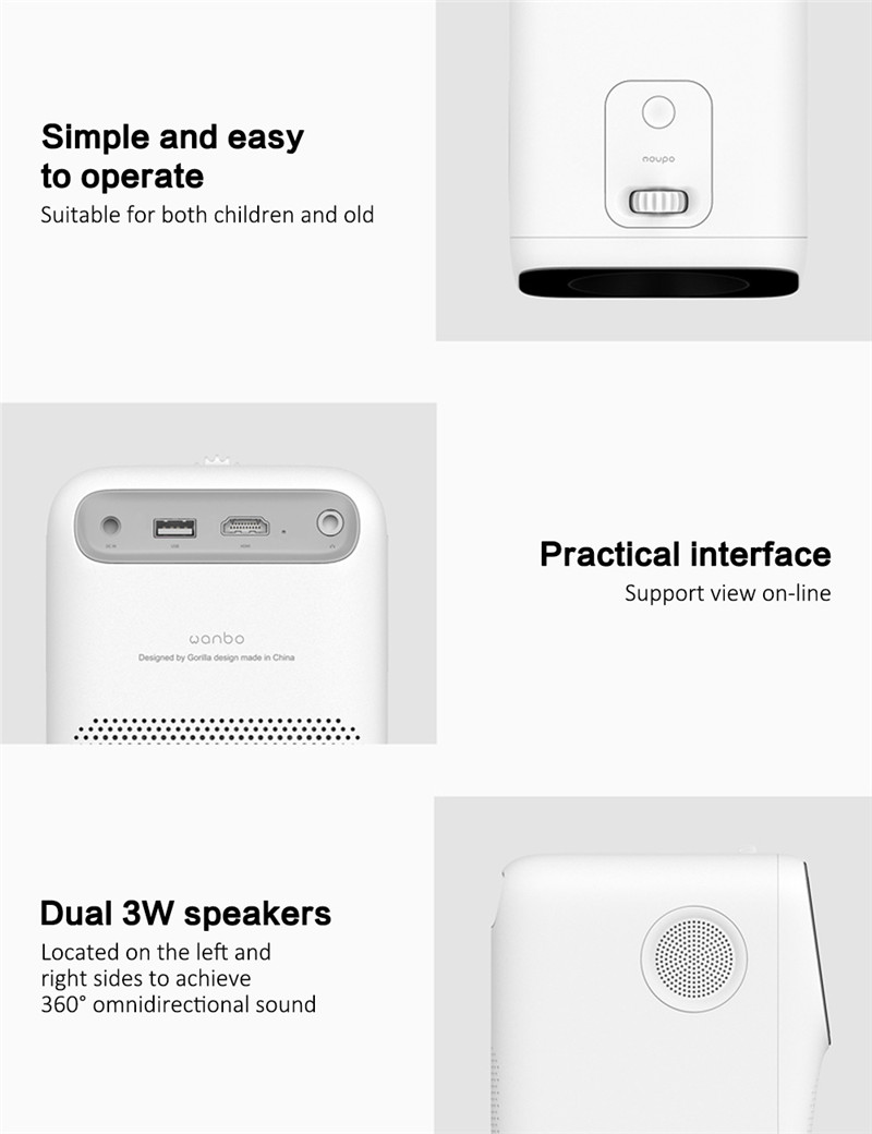 WANBO T2 max LCD projector LED 1080P portable mini home theater WANBO T2 max LCD projector LED 1080P portable mini home theater