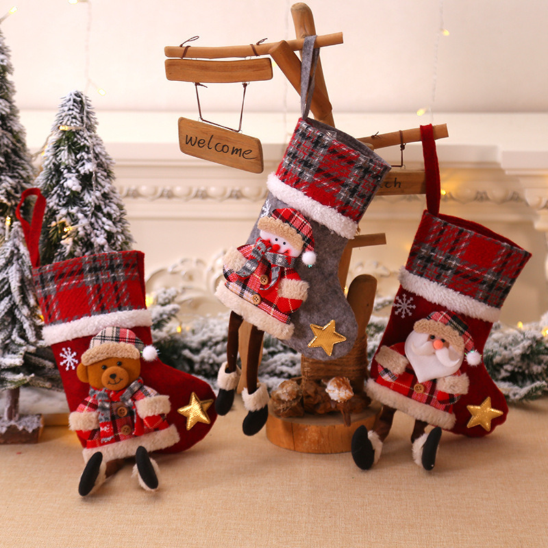 3D long legs xmas ornaments christmas stockings decoration