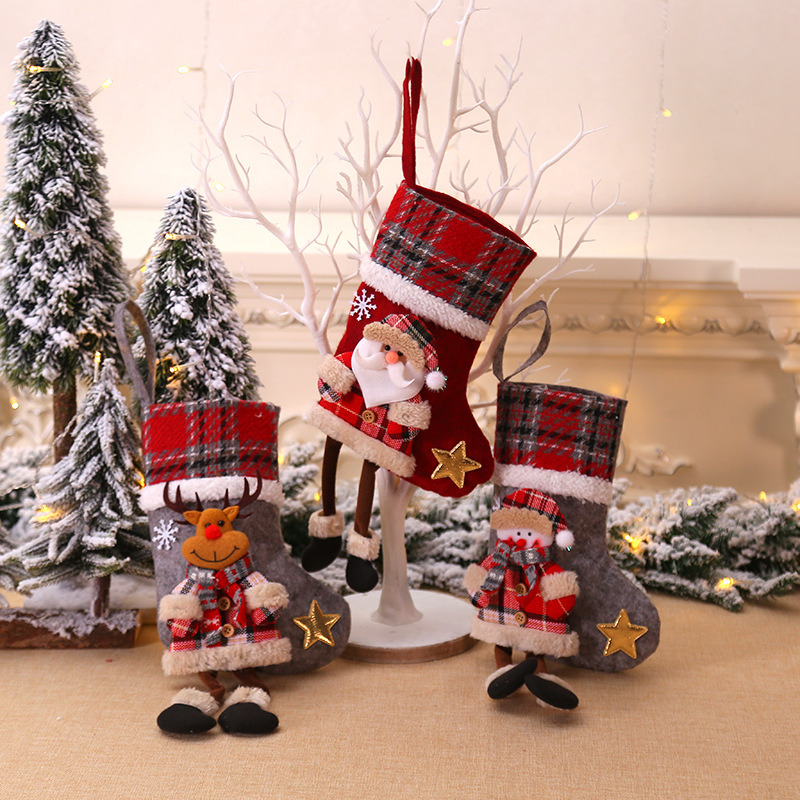 3D long legs xmas ornaments christmas stockings decoration