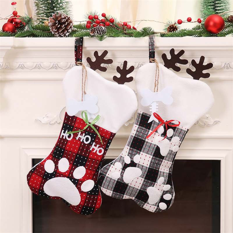 pet dog paw christmas stockings xmas tree decoration