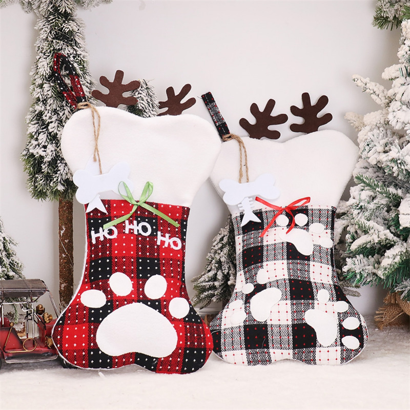 pet dog paw christmas stockings xmas tree decoration