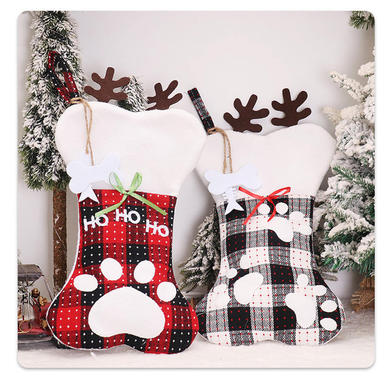 pet dog paw christmas stockings xmas tree decoration