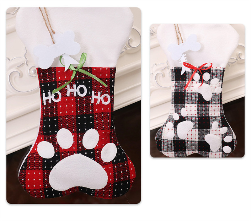 pet dog paw christmas stockings xmas tree decoration