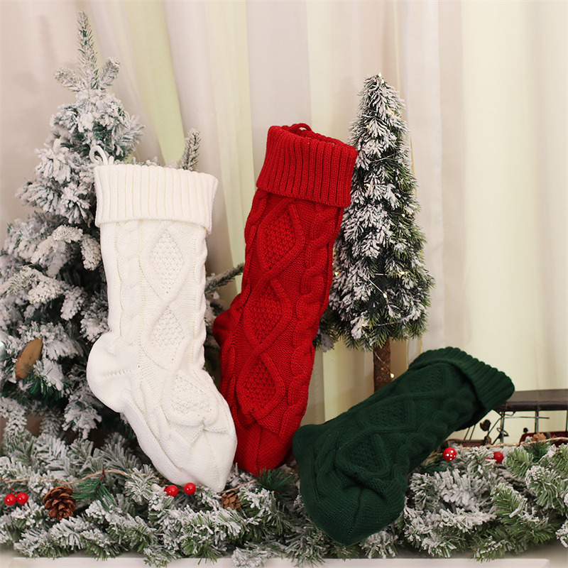 cable knitted christmas stockings xmas tree decorations