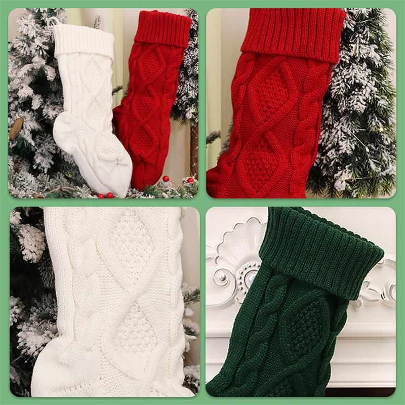 cable knitted christmas stockings xmas tree decorations