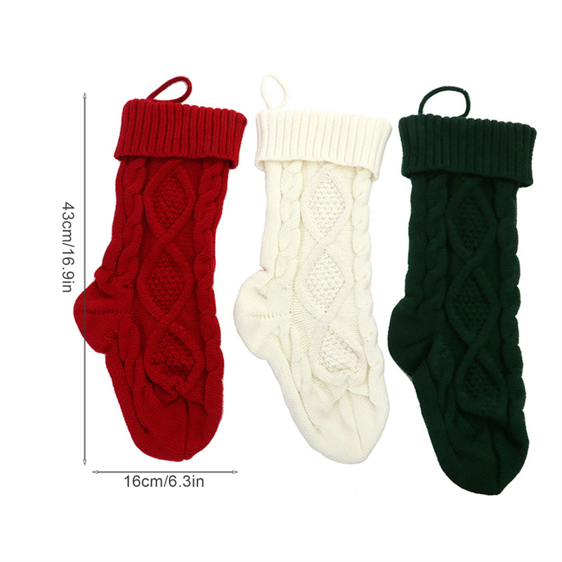 cable knitted christmas stockings xmas tree decorations