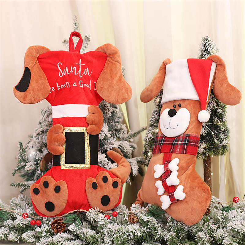 cute cat dog christmas stockings fireplace hanging decoration