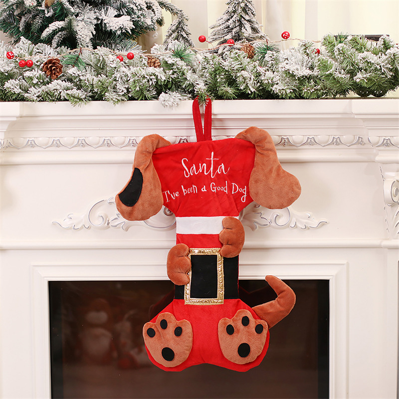 cute cat dog christmas stockings fireplace hanging decoration