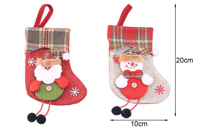 3D lattice collar christmas stockings xmas tree decoration