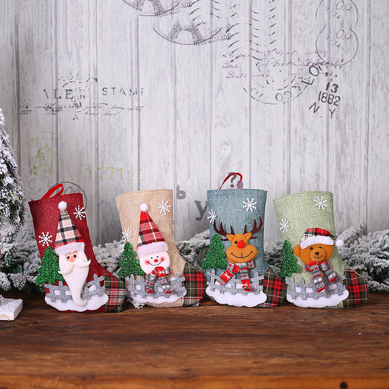 navidad classic christmas stockings xmas tree decoration