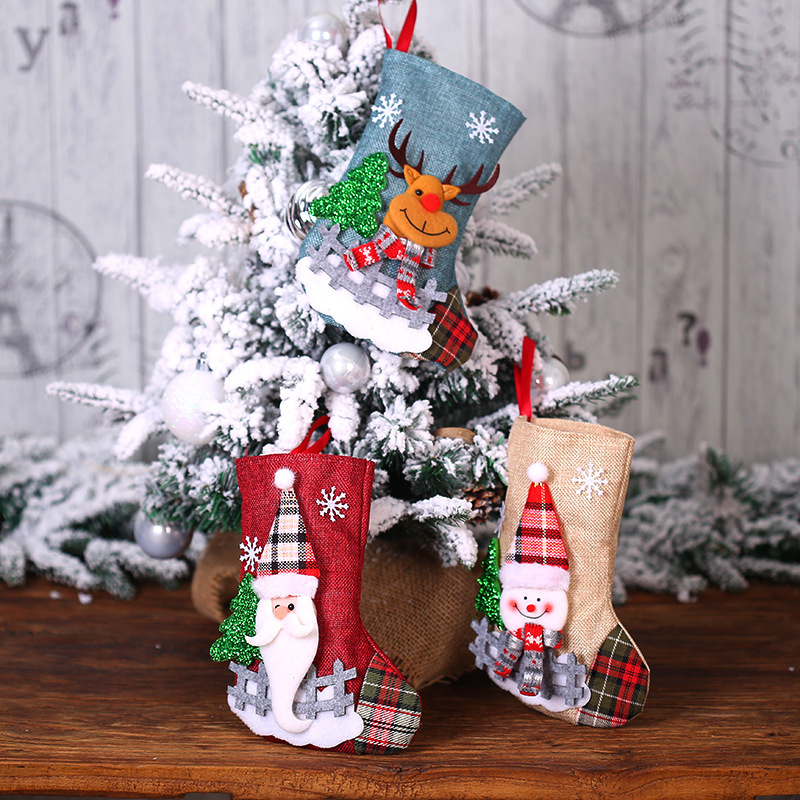 navidad classic christmas stockings xmas tree decoration