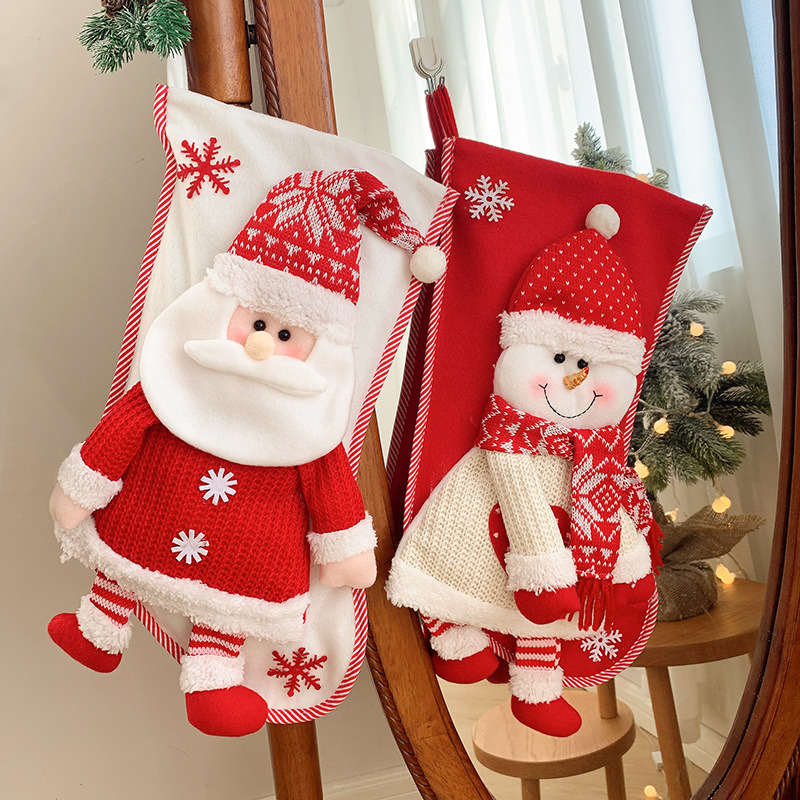 3D classic large christmas stockings xmas decoration