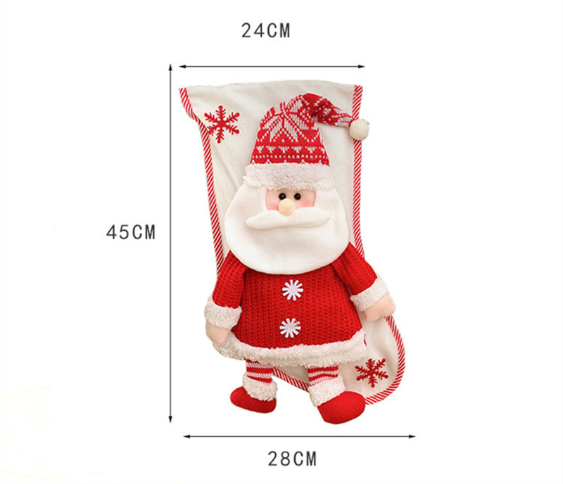 3D classic large christmas stockings xmas decoration