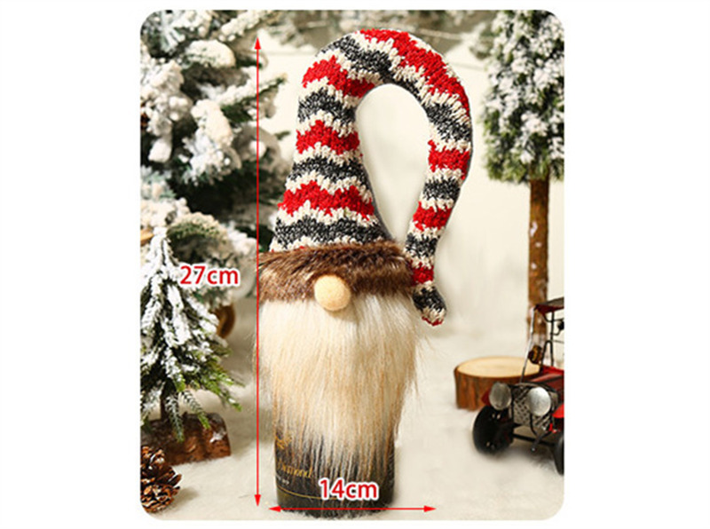 swedish knitted christmas wine bottle cover dress-up decoration