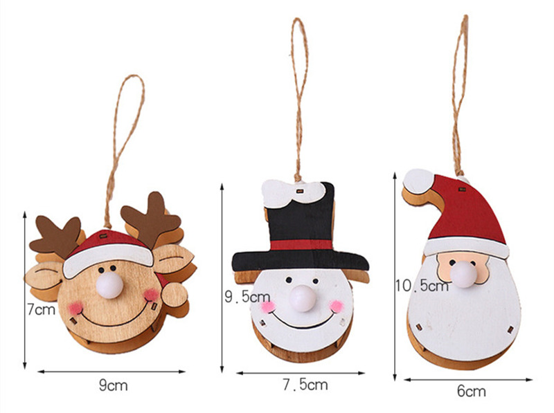 glowing wooden pendant classic christmas tree hanging ornaments