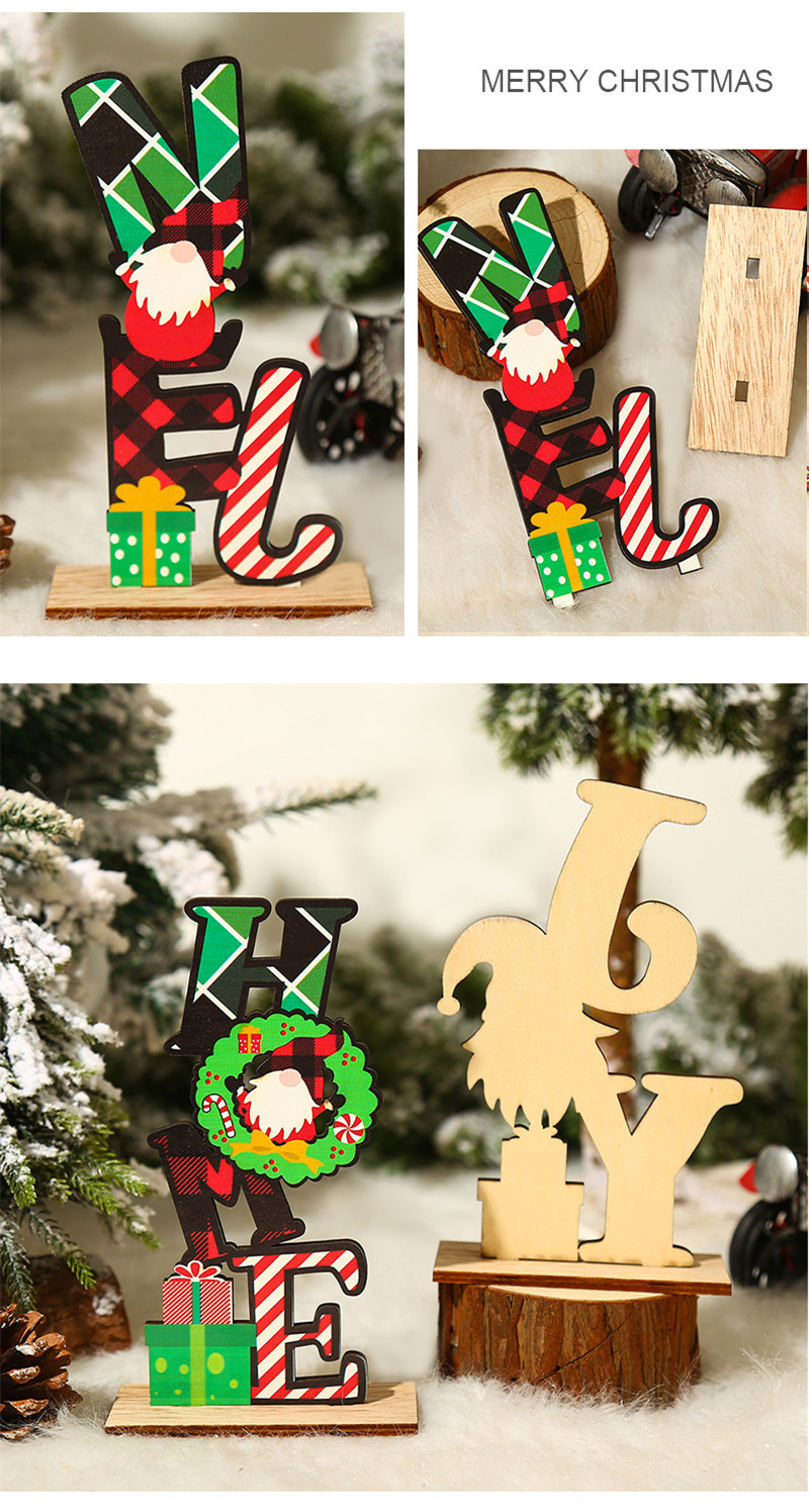 alphabet wooden pendant christmas hanging ornament