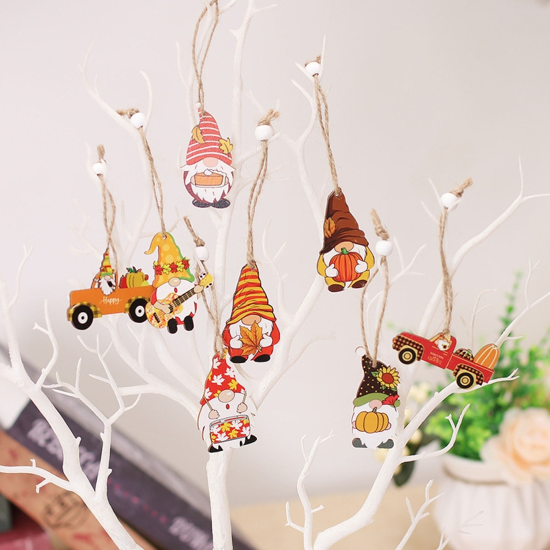 gnome wooden pendant christmas hanging ornaments
