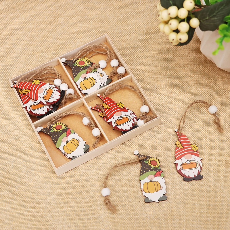 gnome wooden pendant christmas hanging ornaments