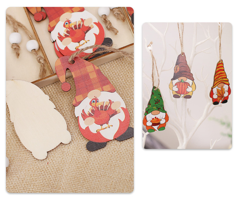 gnome wooden pendant christmas hanging ornaments