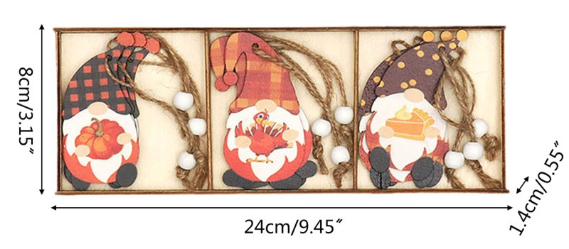 gnome wooden pendant christmas anging decoration set