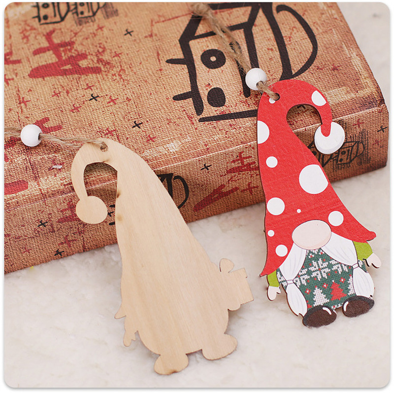 dot hat gnomes wooden pendants christmas hanging ornaments