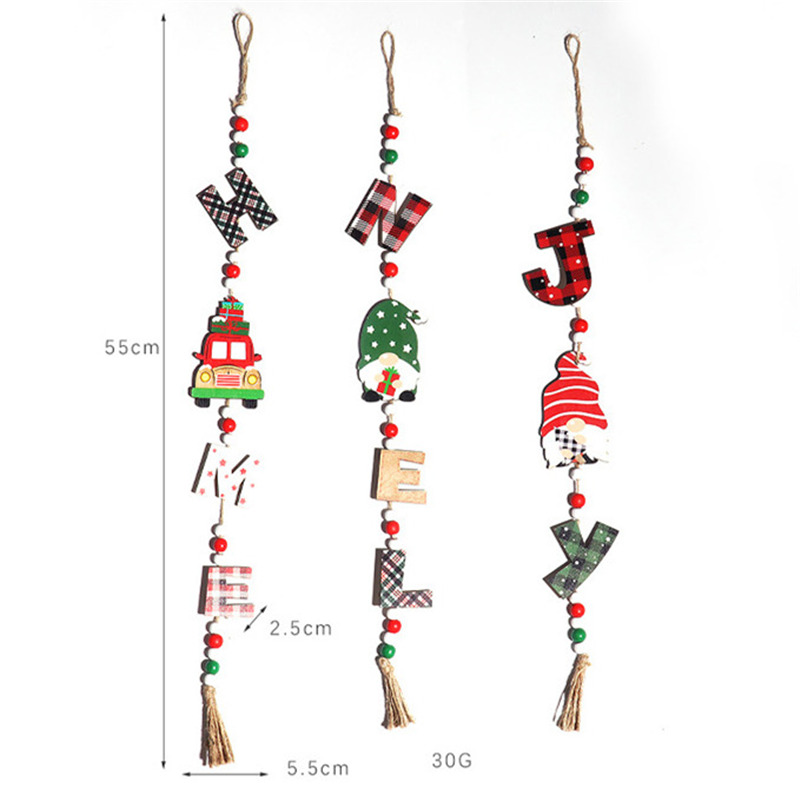 santa letter wooden pendants christmas tree hanging ornaments