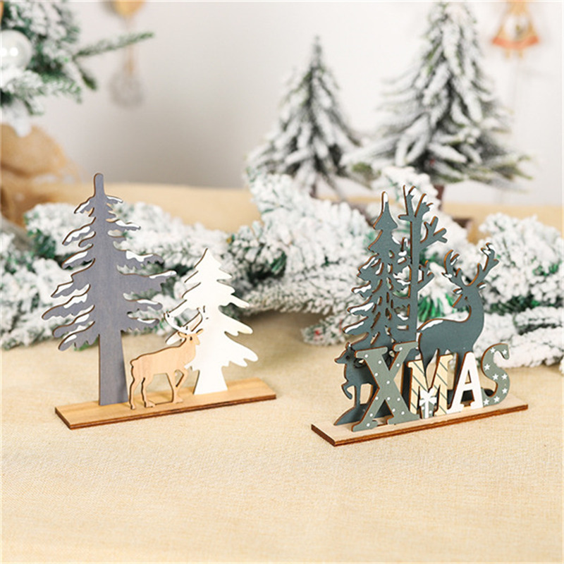 Elk wooden ornaments christmas decorations