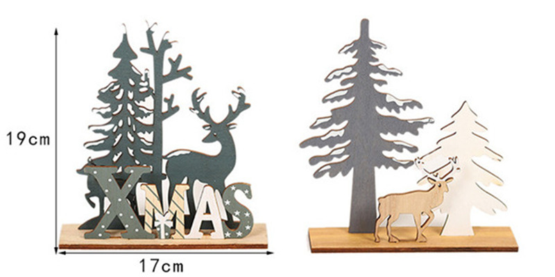 Elk wooden ornaments christmas decorations