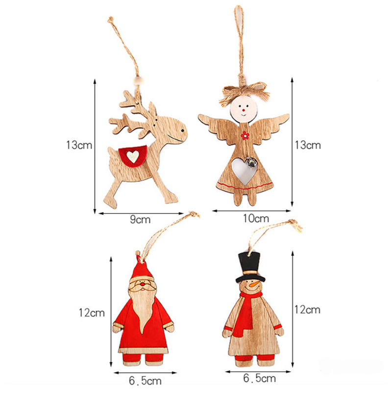 classic xmas wooden pendants christmas tree hanging ornament