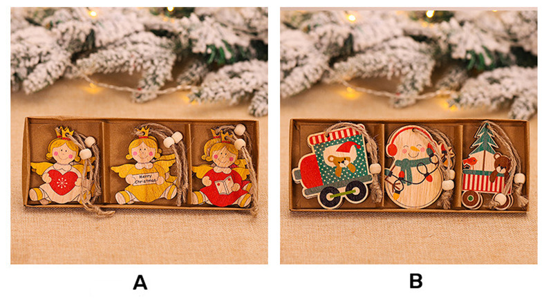 angel bear van wooden pendants christmas hanging ornaments