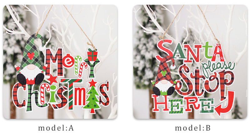 forest santa wooden pendants christmas hanging ornaments