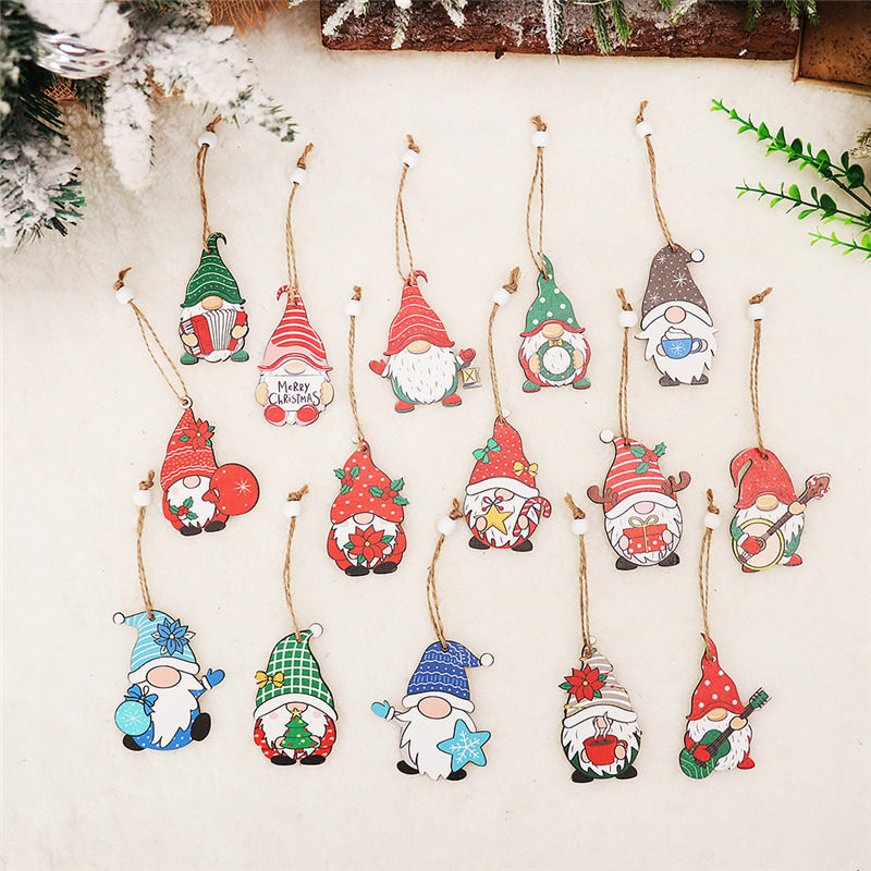 navidad gnome wooden christmas hanging ornaments